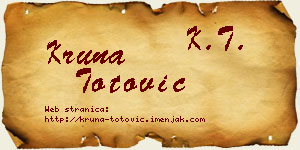 Kruna Totović vizit kartica